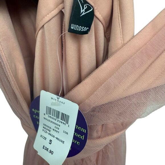 Windsor mauve pink maxi tulle dress size small - Picture 4 of 5
